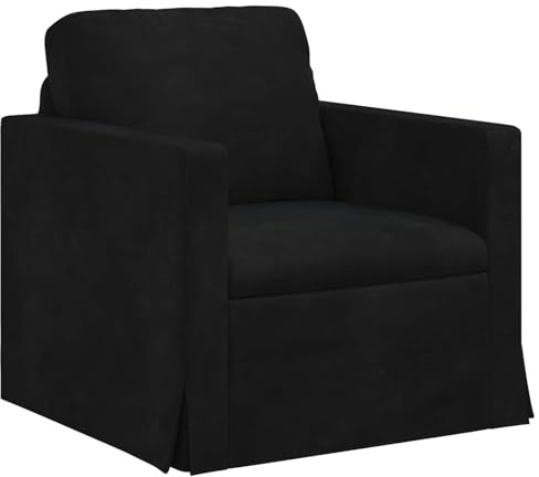 XHNIFBN Mini Sofa Schwarz Samt 78 x 78 x 80 cm Modernes Ecksofa für Wohnzimmer Jugendzimmer Küche Schlafzimmer kleine Räume platzsparend