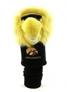 Team Golf NCAA Iowa Hawkeyes Maskottchen Kopfbedeckung Maskottchen Golfschlägerhaube, passend für die meisten übergroßen Fahrer, extra lange Socke für Schaftschutz, offizielles Lizenzprodukt