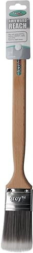 Axus Decor Awkward Reach Paint Brush (Grey Color) For Behind Radiators, Pipes, and Other Hard-to-access Areas, Eco-friendly Natural Bamboo Handles, Anti-Rust Stainless Steel - 2 / 50mm