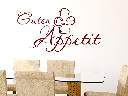 GRAZDesign Wandtattoo Küche Sprüche | Guten Appetit | Wandsticker Sticker Esszimmer Wanddeko Wandaufkleber, Küchenrückwand Küchen Deko Aufkleber selbstklebend, 57x30cm, 073 dunkelgrau