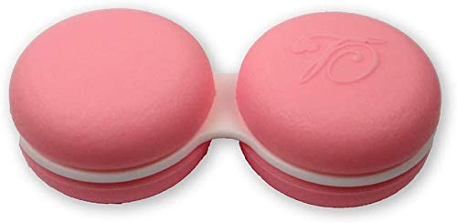 SPORTS WORLD VISION Macaroon Pink Contact Lens Cases, 1PC Storage/Soaking Contact Lens Case for Left/Right Eyes, Durable, Compact, Portable and Leakproof Lens Case Box