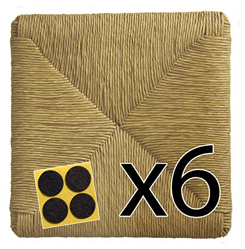 Fonds en paille 37 x 37 pièces de rechange pour chaises en peluche [lot de 6 pièces] + patins offerts