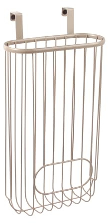 Spectrum Diversified Ashley Over-The-Cabinet Plastic Grocery Bag Dispenser, Plastic Bag Holder for Kitchen Storage & Organization, Under Sink Organizer for Recycling Grocery Bags
