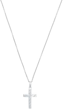 Amor Kette mit Anhänger 925 Sterling Silber Damen Halsschmuck, 42 cm, Silber, Kreuz, Kommt in Schmuck Geschenk Box, 2016053