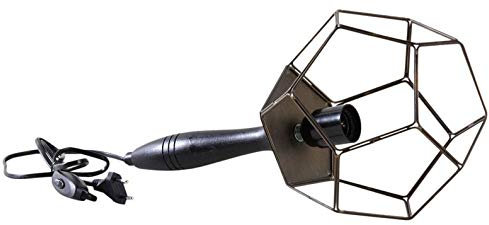 AUBRY GASPARD - Lampe Baladeuse Laiton Bois Foncé - Noir - 22x21x39 cm - Ampoule E27 Non Fournie - Équipement Électrique Inclus - Élégance et Raffinement Intérieur
