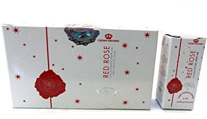 Pack de 12 Musc Parfum Al Rehab Red Rose 3ml 100% Huile + 1 Bakhoor AL-ZAHRA Gratuit