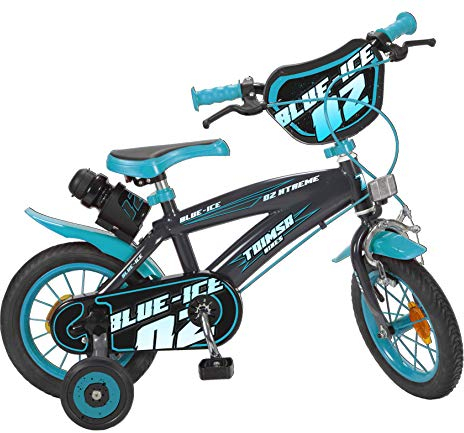 Toimsa Kinderfahrrad Blue Ice 12 Zoll mit Stützrädern Trinkflasche 3-5 Jahre