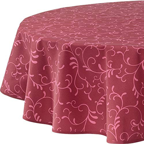 Erwin Müller Tischdecke Essen abwaschbar Burgund Größe rund: 160 cm Ø