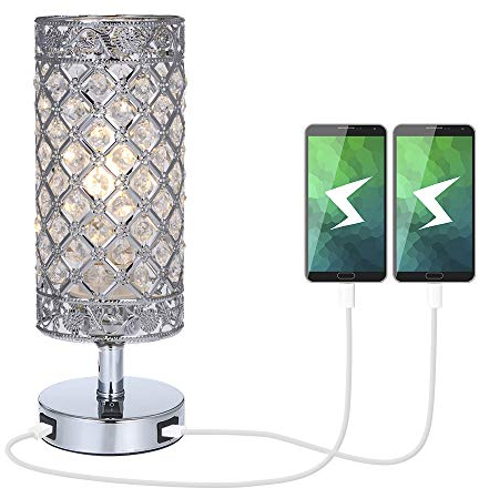Tomshine Lámpara de Mesa de Cristal (Pllata)