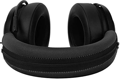 Jarmor Kraken V2 & Pro Kopfbandabdeckung, Ersatz-Kopfbandschutz mit Reißverschluss [einfache Installation] für Razer Kraken V2 & V2 Pro Kopfhörer (ovales und rundes Kissen) nur (schwarz)