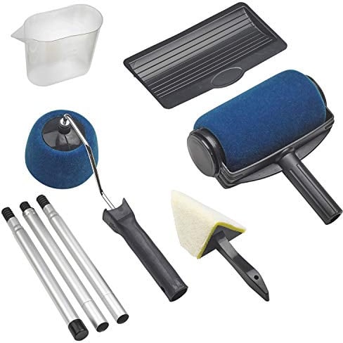 Rouleau à peinture avec réservoir et manche extensible Kit 6 pièces