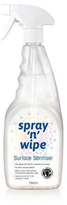 Spray N Wipe | Antibacterial Spray Cleaner | 750ml Bottle | Surface Sanitiser Spray | Kitchen & Bathroom | Antiviral Surface Cleaning | Kills >99.99% of Bacteria & Viruses