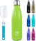 BOGI Insulated Water Bottles,750ml Metal Water Bottle,Leakproof Stainless Steel Water Bottle Keep Hot and Cold Water Bottle Bike Gym Sports Water Bottle for Girls Kids with Cleaning Brush(Green)