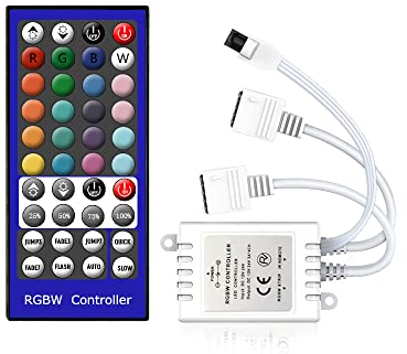 Arote LED RGBW Controller 44key, LED Fernbedienung IR Remote Kontroller Steuerung für RGBW Strip SMD 3528 5050 Streifen Lichtband Farbwechsel Led Lichtleiste DC 12V-24V