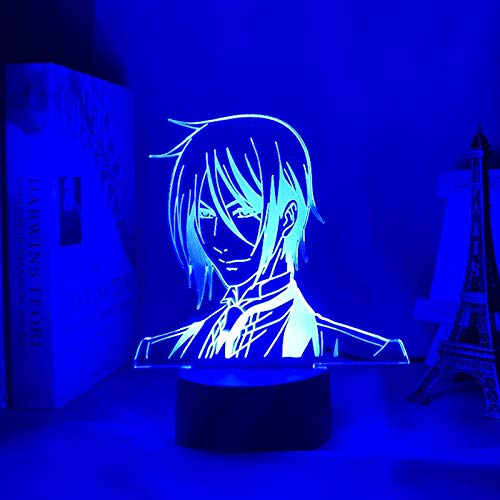 Led Nachtlicht Anime Black Butler Lampe Licht Kind Geburtstagsgeschenk für Schlafzimmer Dekor 3D Illusion Light-7 Farben keine Fernbedienung