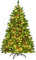 RELAX4LIFE Weihnachtsbaum Künstlich mit Beleuchtung, Christbaum mit 300 LEDs in warmweiß, Tannenbaum mit Tannenzapfen & rote Beeren, PVC, Schnellaufbau Klappsystem, inkl. Metallständer, grün (135 cm)