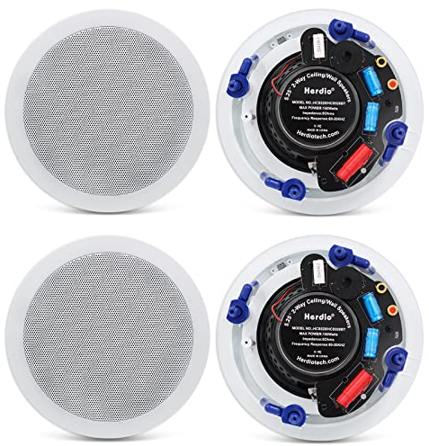 Herdio 5.25 Sistema de Altavoces de Techo de succión Interior, Cocina, Dormitorio, baño, Bluetooth Compatible (4 Altavoces)