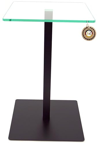 freeroom24 Designer Beistelltisch Glas Schwarz Matt 30x30x60cm - Wohnzimmertisch - Stabiler Couchtisch - praktischer Coffee Table eckig - Kleiner Kaffeetisch - Glastisch - Sofatisch - Made in Germany