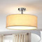 Depuley Deckenleuchte Schlafzimmer E27, Grau Deckenlampe mit 3 Flammig, Moderne Stoffdeckenleuchte LED, Textilschirm Bürodeckenleuchte für Wohnzimmer, Flur, Esszimmer, Küche (Ohne Glühbirne)