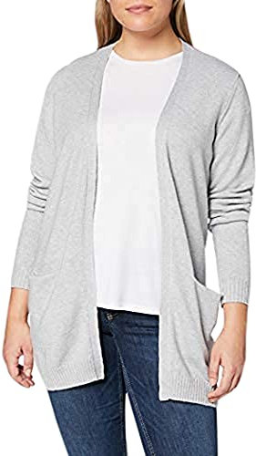 Vila VIRIL Basic Cardigan en tricot pour femme, Gris clair chiné, XXL