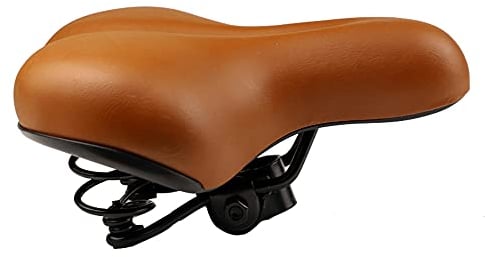 WQSQ Braun Fahrradsitz, Retro Rennrad Sattel, Fahrradsattel Aus Bequem Weich Memory Foam, Universal Ersatz Fahrrad Sattel Für Damen Herren