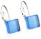 ALEXASCHA® Edelstahlohrringe hängend mit quadratischen Glassteinen • Kurze Ohrhänger mit Klappverschluss • 2cm lang • Steingröße 10 mm x 10 mm x 3 mm (Azurblau)