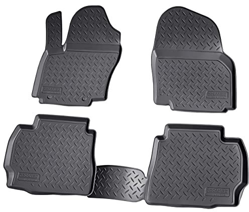 Recambo 3D Gummi Fußmatten kompatibel für Ford Mondeo IV | Typ BA7 | BJ 2007-2014 | Auto Gummimatten | Passgenau | mit Rand | schwarz