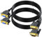 2-Pack VGA Extension Cable 6ft, VGA Cord Male to Female 15 Pin (NOT 9 Pin), SVGA HD15 Monitor Video Adapter Cable Support 1080P Full HD for Laptop, PC, Projector, HDTV, Display