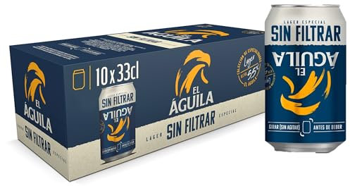 El Aguila Sin Filtrar Cerveza Lager Especial Pack Lata, 12 x 33cl