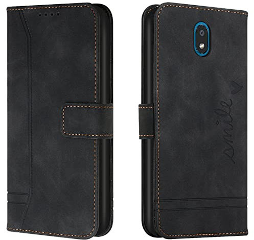Lihondar Funda para LG K30 2019, Premium PU Cuero Billetera Tapa Flip Protectora Carcasa Libro Case Magnético con Tapa y Ranura para Tarjetas Piel Cartera para LG K30 2019 (Negro)