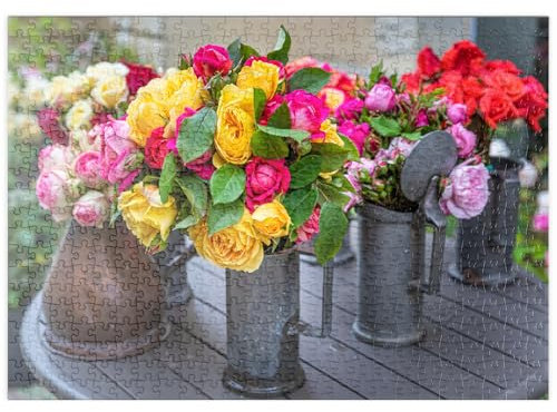 MyPuzzle Rosen auf dem Rosenmarkt - Premium 500 Teile Puzzle - MyPuzzle Sonderkollektion von Puzzle Galaxy