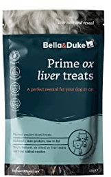 Bella+Duke Ox Liver Treats for Dogs - Bite Size & Packed with Iron - Ideal for Training & Snacking - Grain-Free, High Protein and Hypoallergenic - 100% Natural Alternative to Processed Treats