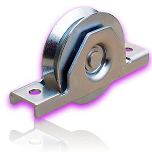DECO FER FORGE- Roue Galet de Portail Coulissant Rainure Gorge Ronde en V- ROUE19020 Roulette Portail Coulissant A Encastrer- Roue Ø 50 mm Support 100 kg- Roue Charge Lourde- Pour Porte Coulissante