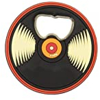 FISURA - Décapsuleur original en forme de vinyle. Ouvre-bouteille de bière noir. Cadeau drôle. Fabriqué en ABS et en métal. 7 x 7 cm.