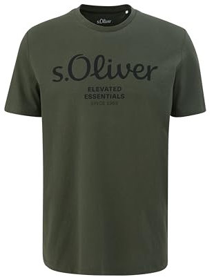T-Shirt mit Logo-Print olivgrün L
