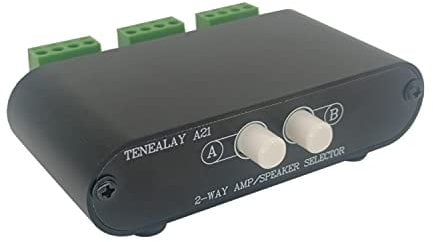 TENEALAY Selettore altoparlante amplificatore stereo a 2 vie, interruttore altoparlante AB distribuzione a 2 zone, scatola di commutazione amplificatore, controller SPK A21
