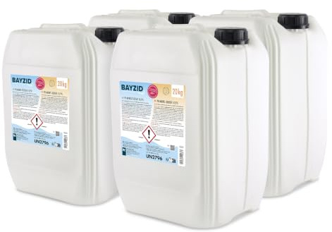 Bayzid pH Moins Liquide 14,9% 4 x 20 kg - Abaisseur de pH Rapide | Efficace pour Piscine - Stabilisé et Compatible avec Tous les Produits Bayzid - Abaisse le pH Rapidement