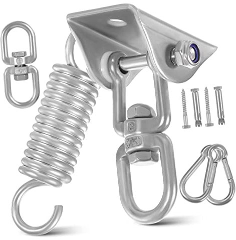 Happyyami Kit Per Appendere Altalena in Acciaio Resistente Gancio Scatto e Vite Gancio Ruotabile Gradi Per Attrezzature Pesanti Come Amaca Yoga e Altalena Da Parco