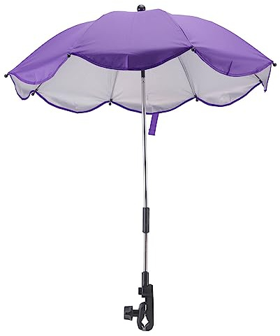 14in Baby Kinderwagen Sonnenschirm, Universal-Baby-Kinderwagenschirm mit Klemme -Schutz Einstellbar Kinderwagen Sonnenschirm Sonnenschirm für Kinderwagen, Stubenwagen, Rollstuhl (Lila