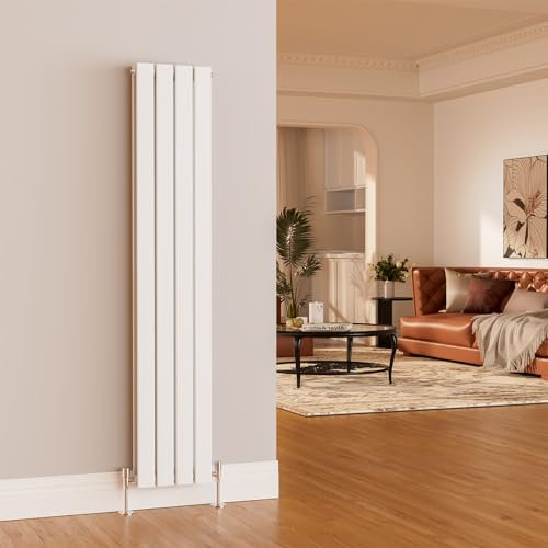 EMKE 1600 x 300 mm Radiator Cover White Vertical Radiator Tall Radiator Wall Mounted Modern Double Flat Panel Radiators Central Heating Radiator Bathroom Radiators for Bedroom Sitting Room
