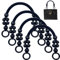Yayatty 4 Pcs Asas para Bolsos con Cuentas, Negro Mangos de Madera con Cuentas de Madera, Asa De Bolso Hecha a Mano De Bricolaje para Hacer Bolsos DIY Personalizada Mango
