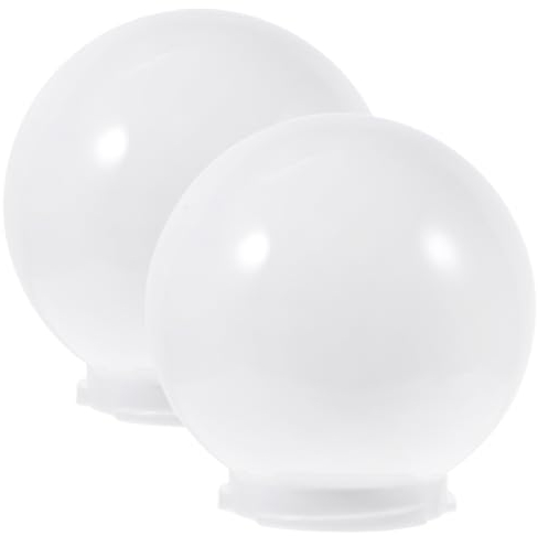 Holibanna 2st Lampenschirm Kugel Kugelleuchte Globo Lighting Ersatzteile Lichtkugel Runde Tischlampe Runde Kugellampenabdeckungen Kugel Lampenschirme Acryl Pfostenlampe Kugelförmig Weiß
