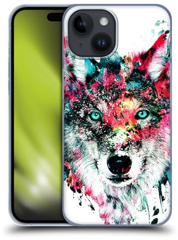 Head Case Designs Offizielle Riza Peker Wolf Tiere Harte Rueckseiten Handyhülle Hülle Huelle kompatibel mit Apple iPhone 15