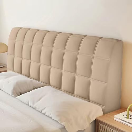 CXLT Kopfteil Bezug für Doppel Einzel King-Size-Bett, Bettkopfteil Hussen Gepolstert/Leder/Holz Bett-Rückenlehnenschutz Staubdicht Dekoration, Kristall-Samt-Stretch-Bed Headboard Cover(180cm,Brown)