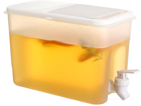Zuimei 4L Drink Dispenser with Tap, Fridge Beverage Water Dispenser with Leak-Proof Spigot Plastic Cold Drink Juice Beverage Dispenser Jug for Party Drink, Juice, Iced Tea, Lemonade, Cold Brew