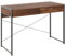 COSTWAY Computer Desk with 2 Drawers, Compact Wooden PC Laptop Table Writing Workstation, Simple Home Office Working Gaming Study Desk (112 x 48 x 76cm, Brown)