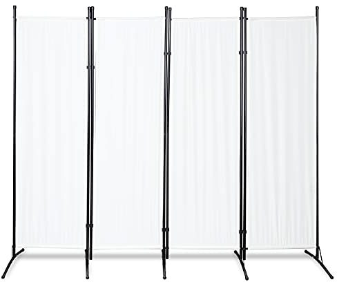 Vigevee Paravent, Raumteiler klappbar freistehend Sichtschutz, Trennwand 200 x 170 cm, Raumtrenner Umkleide Sichtschutz Stellwand für innen Outdoor Garten Balkon Terrasse, Beige