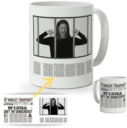 DEREGALOOS Taza Personalizada Mago con Nombre. Tazas Frikis Desayuno Magos. Regalo Original personalizado. Regalo Amigo Invisible. Periódico.