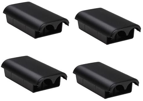 4 Packs Replacement Battery Pack Cover/Battery Box for Microsoft Xbox 360 Wireless Controller, Black