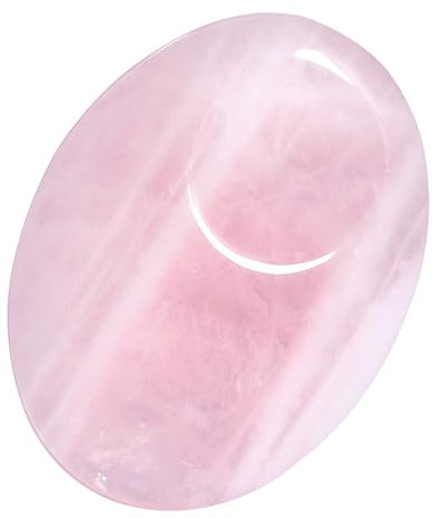 Nupuyai Rosenquarz Handschmeichler Stein Daumenstein Edelstein Oval Kristall Heilstein für Ängste und Stress, Meditation, Massage, Gua Sha, SPA